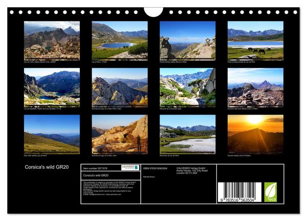 Produktbild: Corsica's wild GR20 (Wall Calendar 2026 DIN A4 landscape), CALVENDO 12 Month Wall Calendar