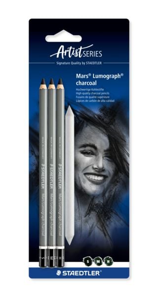 Produktbild: STAEDTLER Kohlestift Mars Lumograph charcoal, 3er set