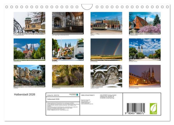 Produktbild: Halberstadt 2026 (Wandkalender 2026 DIN A4 quer), CALVENDO Monatskalender