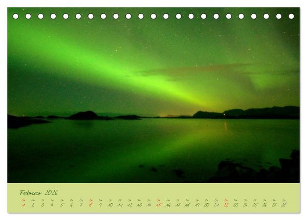 Produktbild: Nordlicht-Zauber auf den Lofoten. Aurora borealis (Tischkalender 2026 DIN A5 quer), CALVENDO Monatskalender