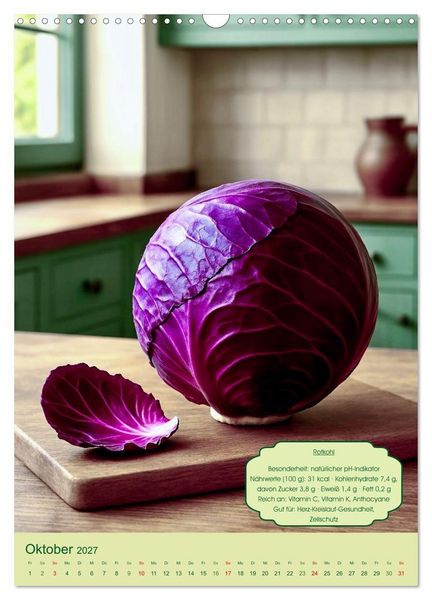 Produktbild: K&ouml;stlicher Kohl (Wandkalender 2027 DIN A3 hoch), CALVENDO Monatskalender