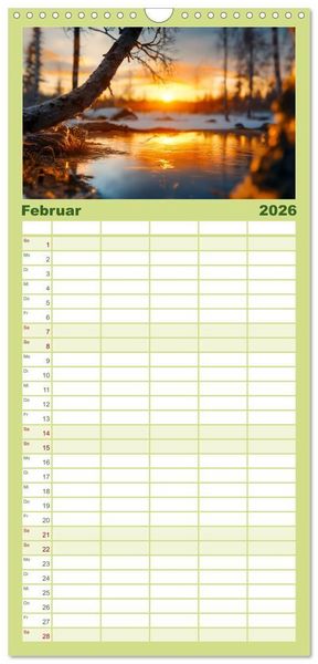 Produktbild: Familienplaner 2026 - Mystik der W&auml;lder mit 5 Spalten (Wandkalender, 21 x 45 cm) CALVENDO