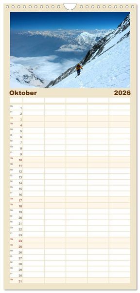 Produktbild: Familienplaner 2026 - Gipfelabenteuer - wenn der Berg ruft mit 5 Spalten (Wandkalender, 21 x 45 cm) CALVENDO