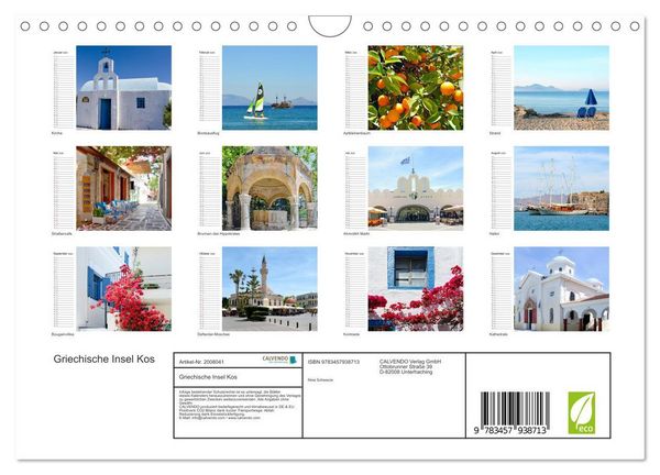 Produktbild: Griechische Insel Kos (Wandkalender 2026 DIN A4 quer), CALVENDO Monatskalender