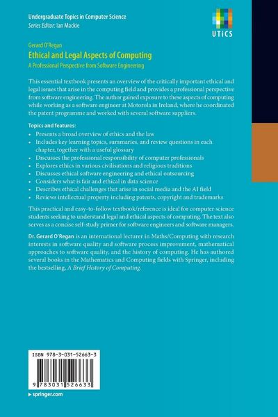 Produktbild: Ethical and Legal Aspects of Computing