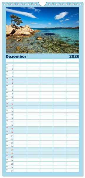 Produktbild: Familienplaner 2026 - Sardinien - Der Norden mit 5 Spalten (Wandkalender, 21 x 45 cm) CALVENDO