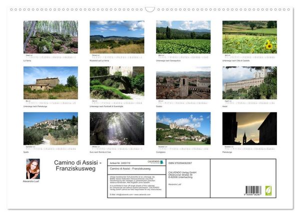 Produktbild: Camino di Assisi - Franziskusweg (Wandkalender 2027 DIN A2 quer), CALVENDO Monatskalender