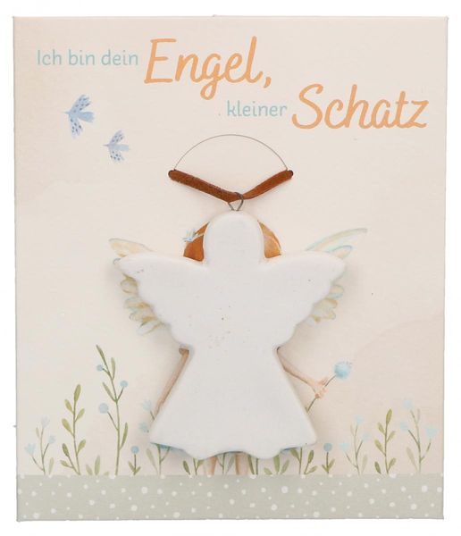 Produktbild: Engel-Anh&auml;nger aus Porzellan - Ich bin dein Engel, kleiner Schatz