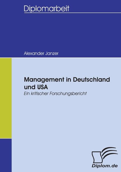 Produktbild: Management in Deutschland und USA