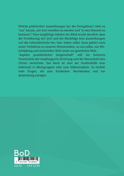 Produktbild: Aspekte ganzheitlicher J&uuml;ngerschaft