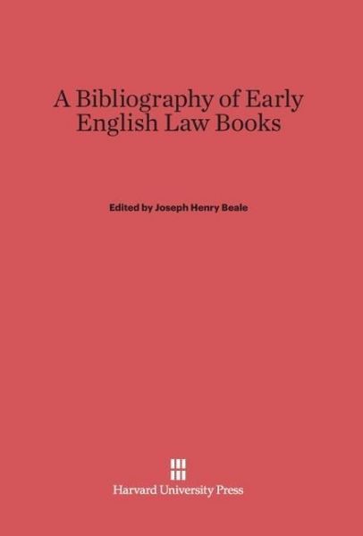 Produktbild: A Bibliography of Early English Law Books