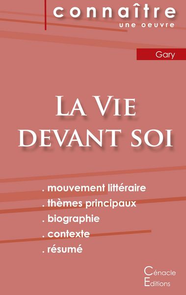 Produktbild: Fiche de lecture La Vie devant soi de Romain Gary (Analyse litt&eacute;raire de r&eacute;f&eacute;rence et r&eacute;sum&eacute; complet)