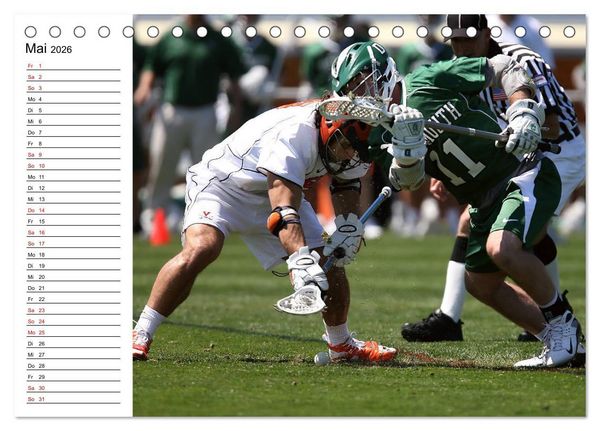 Produktbild: Teamsport Lacrosse - Face-off (Tischkalender 2026 DIN A5 quer), CALVENDO Monatskalender