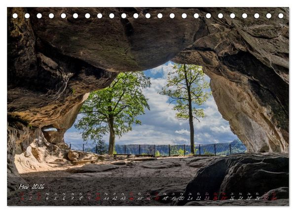 Produktbild: Landschaften der S&auml;chsischen Schweiz (Tischkalender 2026 DIN A5 quer), CALVENDO Monatskalender
