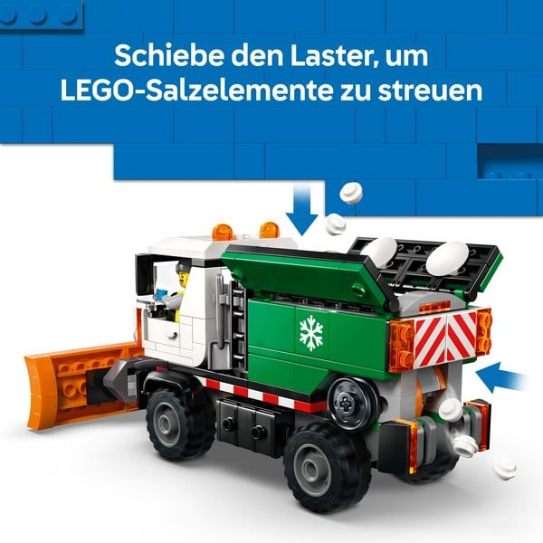 Produktbild: LEGO City 60490 Schneepflug, Spielzeug LKW mit Minifigur am Steuer
