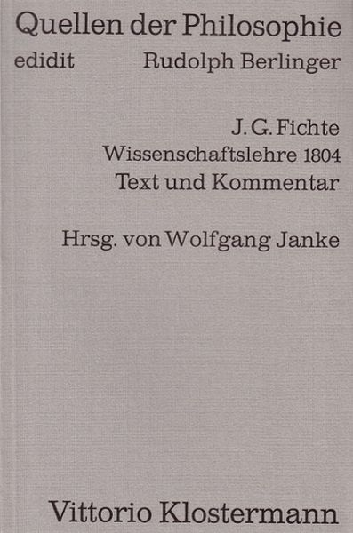 Produktbild: Wissenschaftslehre 1804