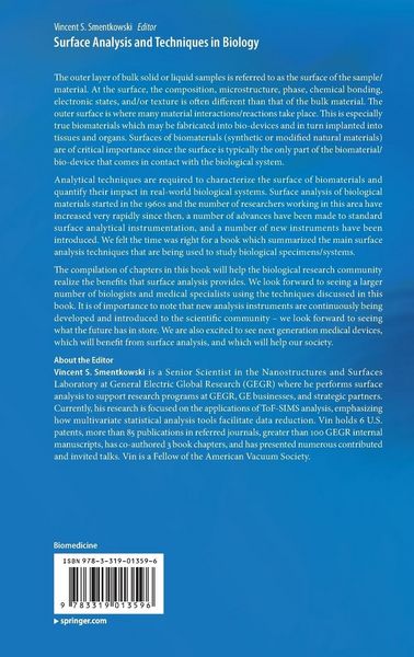 Produktbild: Surface Analysis and Techniques in Biology