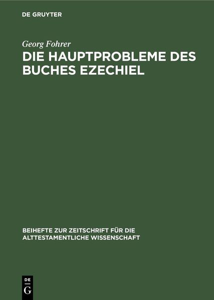Produktbild: Die Hauptprobleme des Buches Ezechiel