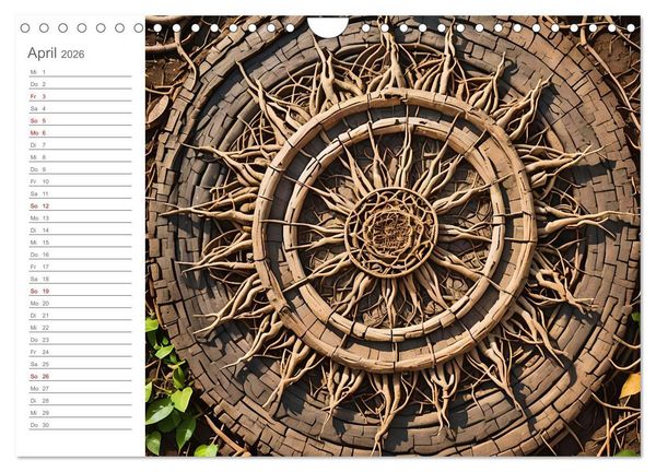 Produktbild: Natural Mandalas - Kraftvolle KI Mandalas aus Naturmaterialien (Wandkalender 2026 DIN A4 quer), CALVENDO Monatskalender
