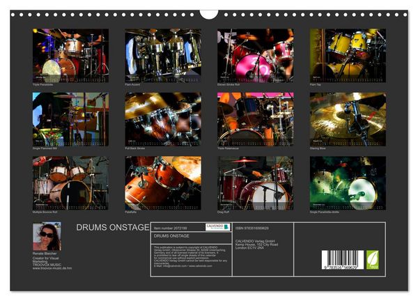Produktbild: DRUMS ONSTAGE (Wall Calendar 2026 DIN A3 landscape), CALVENDO 12 Month Wall Calendar