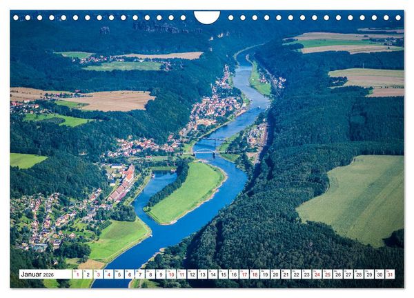 Produktbild: Sachsens Glanz - historische H&ouml;hepunkte aus der Vogelperspektive (Wandkalender 2026 DIN A4 quer), CALVENDO Monatskalender