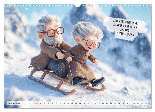Produktbild: Oma und Opa - Spr&uuml;che &uuml;ber das Alter (Wandkalender 2027 DIN A3 quer), CALVENDO Monatskalender