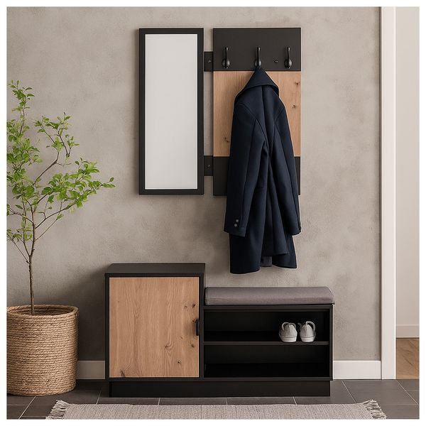 HTI-Living Garderobe Dana2 Schwarz Artisaneiche Garderobe Dana2 Schwarz Artisaneiche