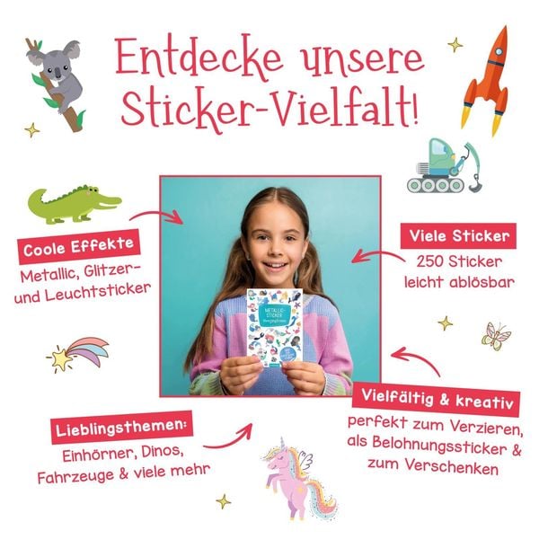 Produktbild: Metallic-Sticker &ndash; Feen & Einh&ouml;rner