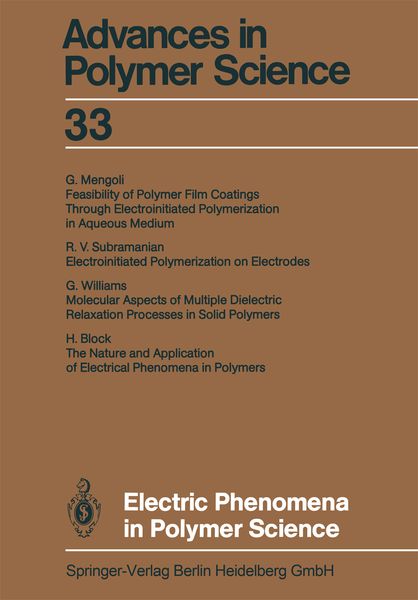 Produktbild: Electric Phenomena in Polymer Science