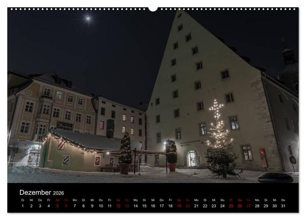 Produktbild: Regensburg bei Nacht (hochwertiger Premium Wandkalender 2026 DIN A2 quer), Kunstdruck in Hochglanz