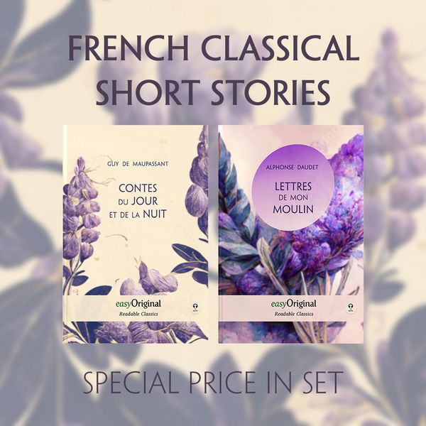 Produktbild: French Classical Short Stories (with audio-online) Readable Classics Geschenkset + Eleganz der Natur Schreibset Basics