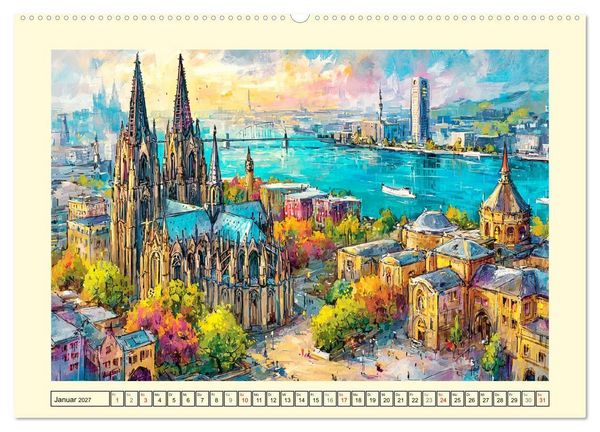 Produktbild: Deutschland. K&uuml;nstlerische Interpretationen (hochwertiger Premium Wandkalender 2027 DIN A2 quer), Kunstdruck in Hochglanz