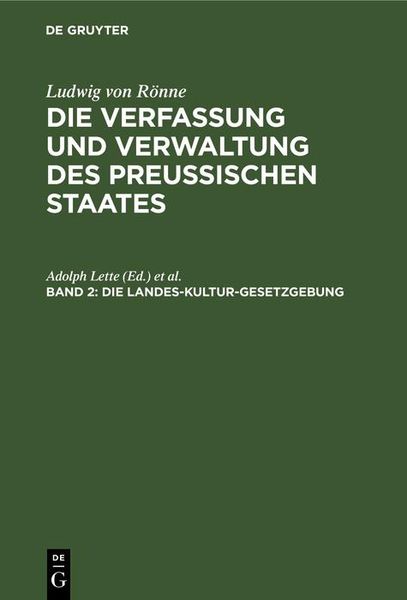 Produktbild: Die Landes-Kultur-Gesetzgebung