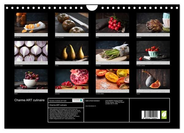Produktbild: Charme ART culinaire (Calendrier mural 2026 DIN A4 vertical), CALVENDO calendrier mensuel