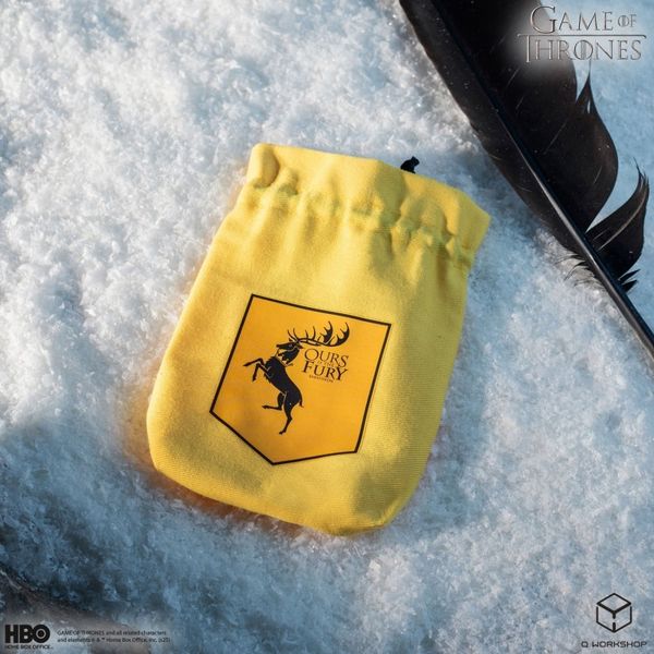 Produktbild: Pegasus QWO98222 - Game of Thrones, Baratheon, gelb, W&uuml;rfelbeutel, 16,5cm