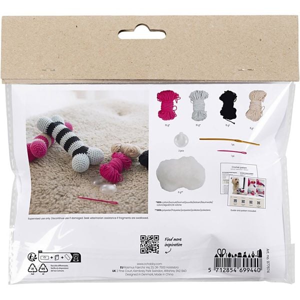 Produktbild: Creativ Company DIY Sets Stricken & H&auml;keln Mini Kreativ Set H&auml;keln , Hundeknochen, Kreativ Box