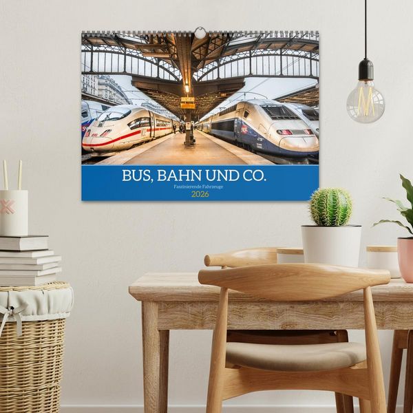 Produktbild: Bus, Bahn und Co. - Faszinierende Fahrzeuge (Wandkalender 2026 DIN A3 quer), CALVENDO Monatskalender