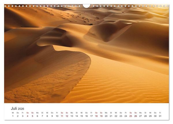 Produktbild: Die D&uuml;nen in der W&uuml;ste von Abu Dhabi (Wandkalender 2026 DIN A3 quer), CALVENDO Monatskalender