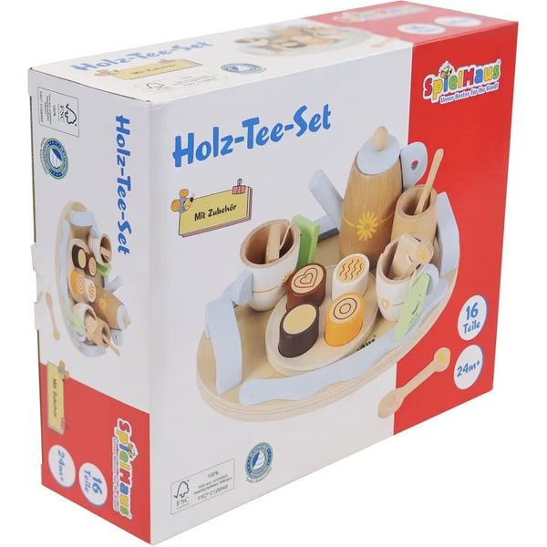 Produktbild: SpielMaus K&uuml;che Holz Tee-Set, 16-teilig