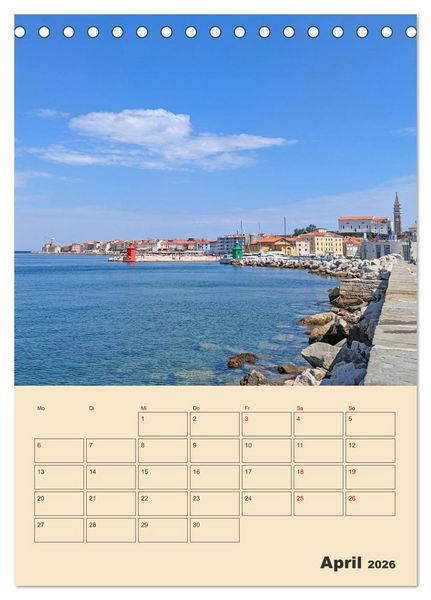 Produktbild: Piran, Sloweniens Perle am Mittelmeer (Tischkalender 2026 DIN A5 hoch), CALVENDO Monatskalender