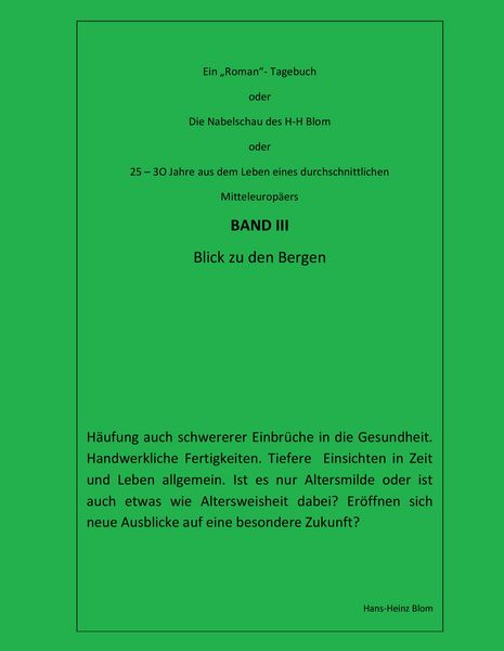 Produktbild: Die Nabelschau des H-H Blom - Band III