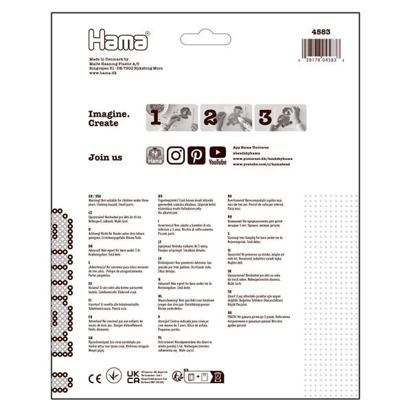 Produktbild: HAMA Blister mit 3 gr. Stiftplatten Blume Puppe Schmetterling