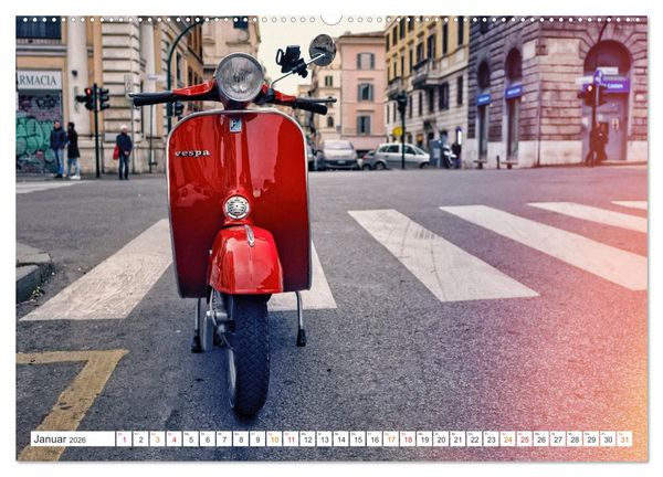 Produktbild: Kult Roller - Vesparade (hochwertiger Premium Wandkalender 2026 DIN A2 quer), Kunstdruck in Hochglanz