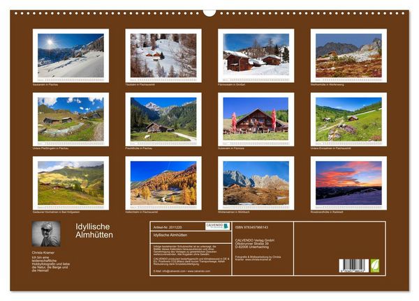 Produktbild: Idyllische Almh&uuml;tten (Wandkalender 2026 DIN A2 quer), CALVENDO Monatskalender
