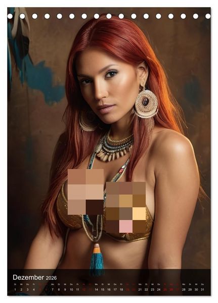 Produktbild: Native American Girls (Tischkalender 2026 DIN A5 hoch), CALVENDO Monatskalender