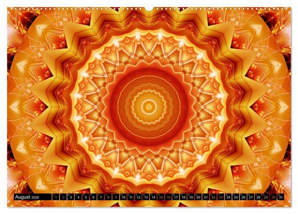 Produktbild: Energie - Mandalas in orange (Wandkalender 2026 DIN A2 quer), CALVENDO Monatskalender