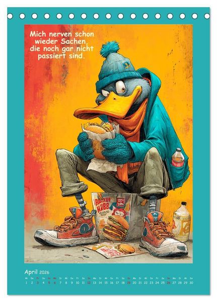 Produktbild: Quack Attacke. Enten au&szlig;er Kontrolle (Tischkalender 2026 DIN A5 hoch), CALVENDO Monatskalender