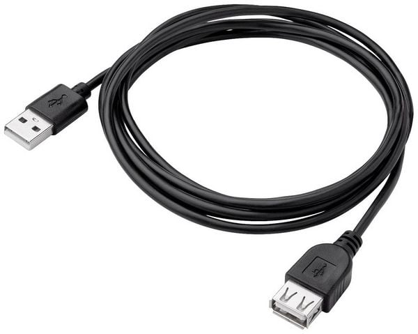 Produktbild: Akyga USB-Kabel USB-A Stecker, USB-A Buchse 1.80m Schwarz AK-USB-07