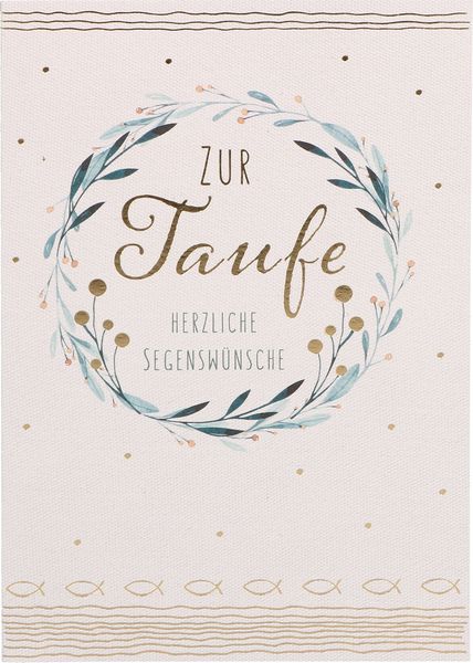Produktbild: Gru&szlig;karte zur Taufe - Herzliche Segensw&uuml;nsche