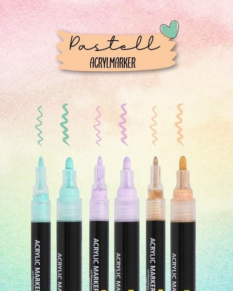 Produktbild: ONLINE Acryl Marker pastell 6 St&uuml;ck